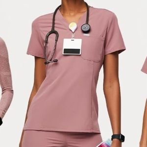 Figs scrubs Mineral Mauve Slim Catarina One-Pocket Scrub top size XL